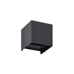 Lindby LED buiten wandlamp Nivar, hoekig, zwart, IP54