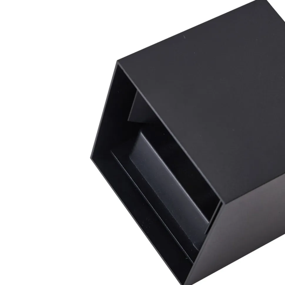 Lindby LED buiten wandlamp Nivar, hoekig, zwart, IP54