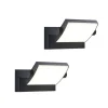 Lindby LED buiten wandlamp Sherin, set van 2, draaibaar
