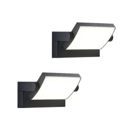 Lindby LED buiten wandlamp Sherin, set van 2, draaibaar