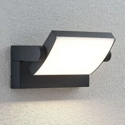 Lindby LED buiten wandlamp Sherin, set van 2, draaibaar