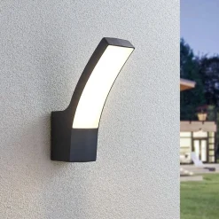 Lindby LED buiten wandlamp Ilvita, antraciet, metaal, IP54