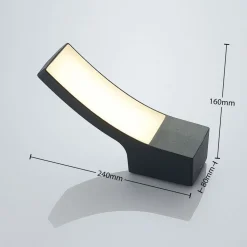 Lindby LED buiten wandlamp Ilvita, antraciet, metaal, IP54