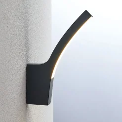 Lindby LED buiten wandlamp Ilvita, antraciet, metaal, IP54