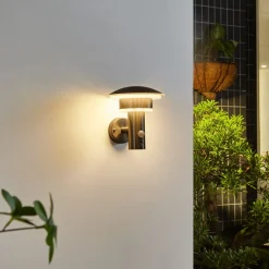 Lindby LED buiten wandlamp Lillie, sensor, hoogte 19cm