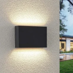 Lindby LED buiten wandlamp Jarte, set van 3, omhoog/omlaag, IP65