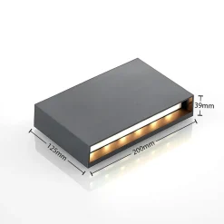 Lindby LED buiten wandlamp Jarte, set van 3, omhoog/omlaag, IP65