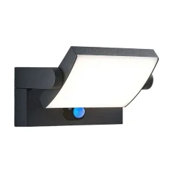 Lindby LED buiten wandlamp Sherin, antraciet, sensor