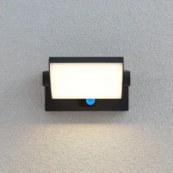 Lindby LED buiten wandlamp Sherin, antraciet, sensor