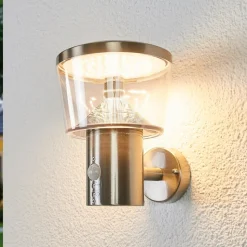Lindby LED buiten wandlamp Antje, bewegingsmelder, IP44