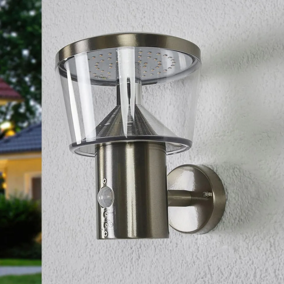 Lindby LED buiten wandlamp Antje, bewegingsmelder, IP44