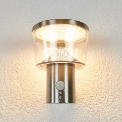 Lindby LED buiten wandlamp Antje, bewegingsmelder, IP44