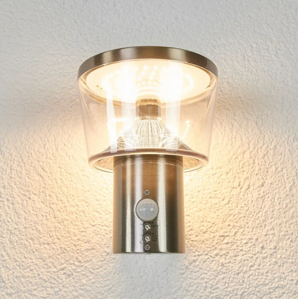 Lindby LED buiten wandlamp Antje, bewegingsmelder, IP44