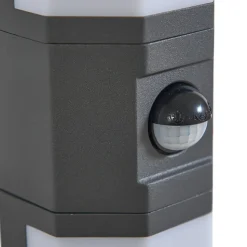 Lindby LED buiten wandlamp Alaric, aluminium, antraciet, sensor