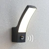 Lindby LED buiten wandlamp Ilvita, sensor, antraciet, IP54
