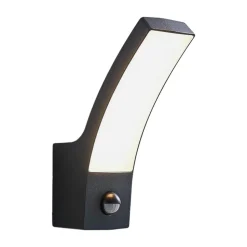 Lindby LED buiten wandlamp Ilvita, sensor, antraciet, IP54