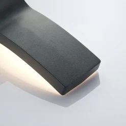 Lindby LED buiten wandlamp Ilvita, sensor, antraciet, IP54