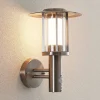 Lindby LED buiten wandlamp Gregory, sensor, roestvrij staal, IP44