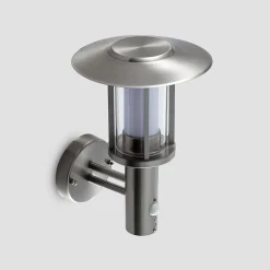 Lindby LED buiten wandlamp Gregory, sensor, roestvrij staal, IP44