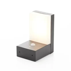 Lindby LED buiten wandlamp Chioma, antraciet, sensor