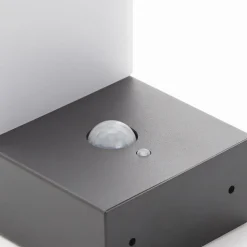 Lindby LED buiten wandlamp Chioma, antraciet, sensor