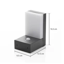 Lindby LED buiten wandlamp Chioma, antraciet, sensor