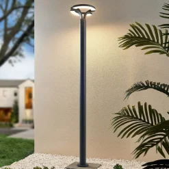 Lindby LED buitenlamp Keily, cirkel, antraciet, metaal