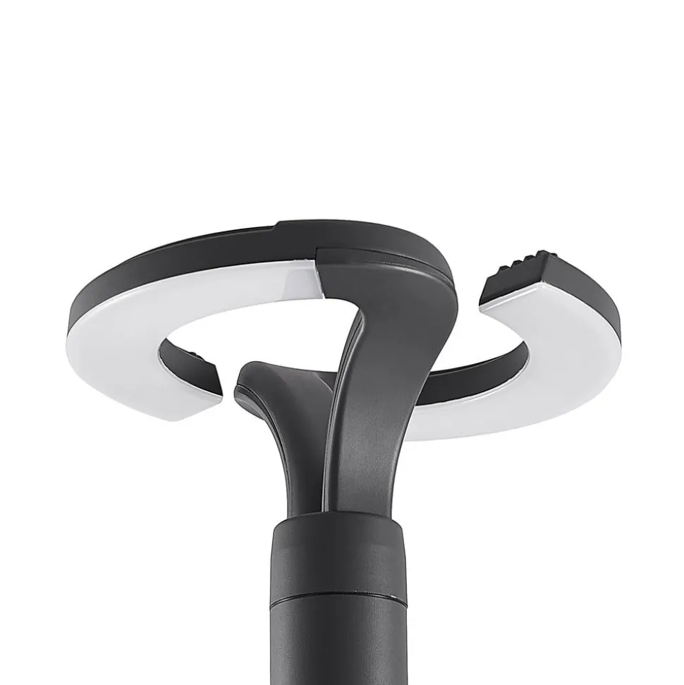 Lindby LED buitenlamp Keily, cirkel, antraciet, metaal