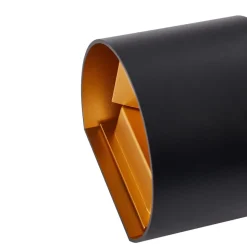 Lindby LED buitenwandlamp Nivar, rond, zwart/goud, IP54