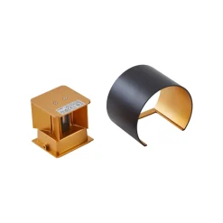 Lindby LED buitenwandlamp Nivar, rond, zwart/goud, IP54