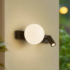 Lindby LED buitenwandlamp Larcie, 2-lamps, sensor