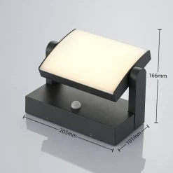 Lindby LED buitenwandlamp Sherin, set van 2, draaibaar, sensor