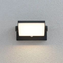 Lindby LED buitenwandlamp Sherin, set van 2, draaibaar, sensor