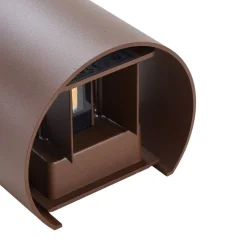 Lindby LED buitenwandlamp Nivar, rond, roest, metaal, IP54