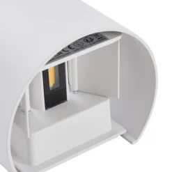 Lindby LED buitenwandlamp Nivar, rond, wit, metaal, IP54