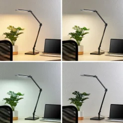 Lindby LED bureaulamp Antisa, zwart, CCT, dimbaar