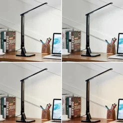 Lindby LED bureaulamp Eleni, zwart, CCT, dimbaar