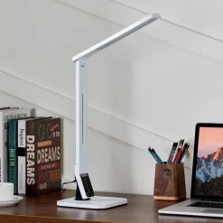 Lindby LED bureaulamp Eleni, wit, CCT, dimbaar