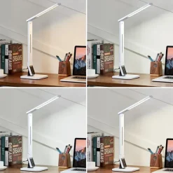 Lindby LED bureaulamp Eleni, wit, CCT, dimbaar