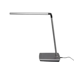 Lindby LED bureaulamp Kuno, grijs, USB, touchdimmer