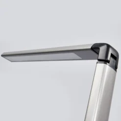 Lindby LED bureaulamp Kuno, grijs, USB, touchdimmer