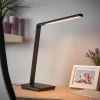 Lindby LED bureaulamp Kuno, zwart, USB, touchdimmer