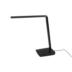Lindby LED bureaulamp Kuno, zwart, USB, touchdimmer