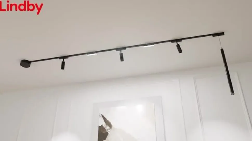 Lindby LED driver Lumaro, zwart, Ø 13 cm, 100W