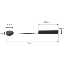Lindby LED driver Lumaro, zwart, lengte 67,5 cm, 100W
