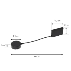 Lindby LED driver Lumaro, zwart, lengte 55,5 cm, 100W