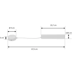 Lindby LED driver Lumaro, wit, lengte 67,5 cm, 100W