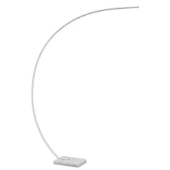 Lindby LED gebogen vloerlamp Kendra, wit, aluminium, hoogte 180cm