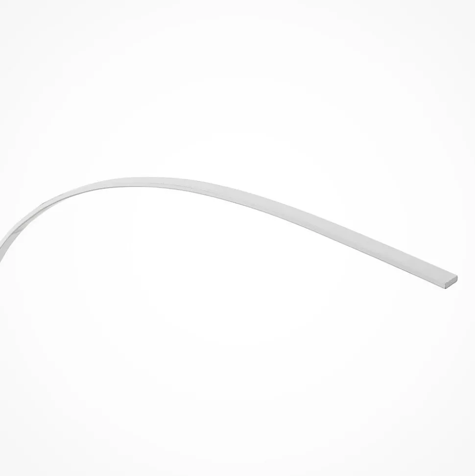 Lindby LED gebogen vloerlamp Kendra, wit, aluminium, hoogte 180cm