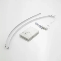 Lindby LED gebogen vloerlamp Kendra, wit, aluminium, hoogte 180cm